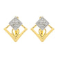 Goldplattierte Silberohrringe mit weißem Diamant