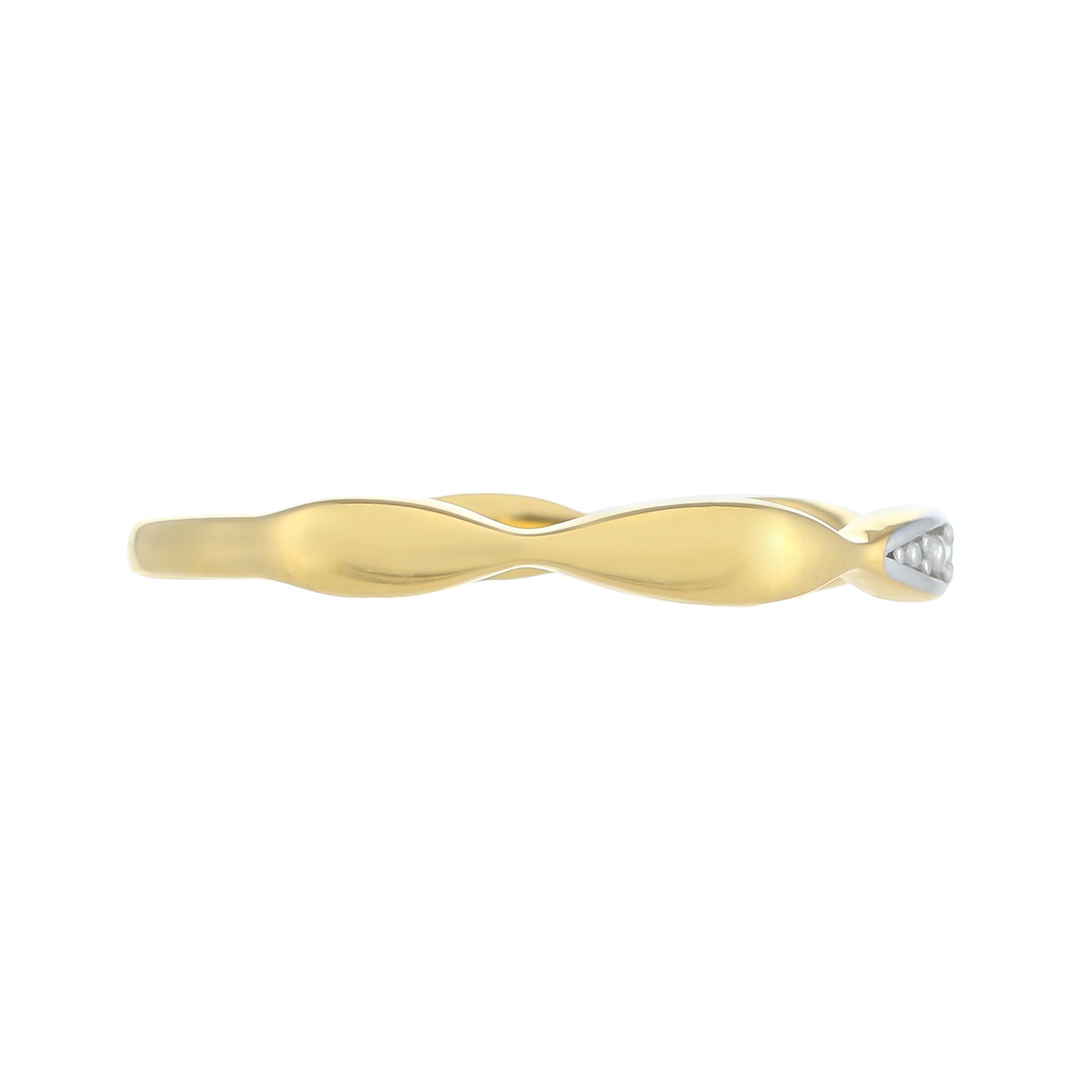 Goldplattierter Silberring mit weißem Diamant 2 