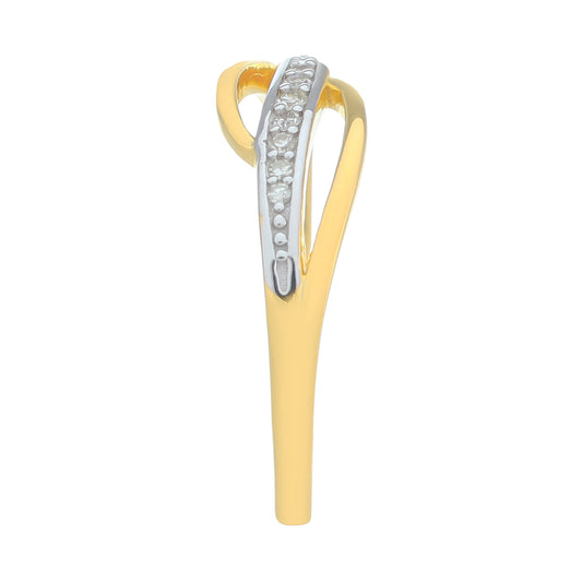 Goldplattierter Silberring mit weißem Diamant