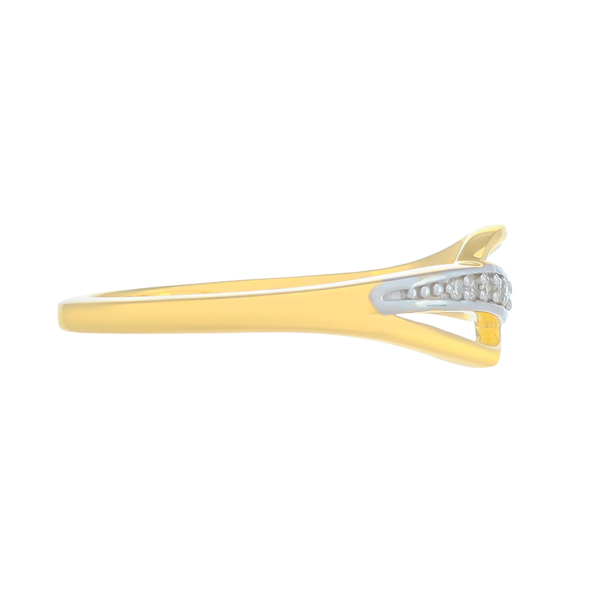 Goldplattierter Silberring mit weißem Diamant 4 