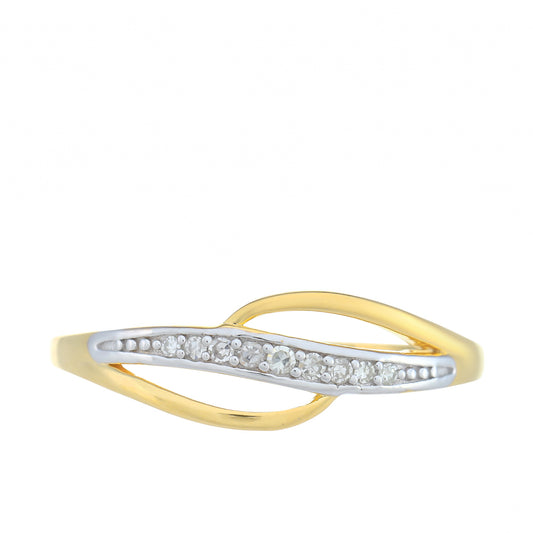 Goldplattierter Silberring mit weißem Diamant