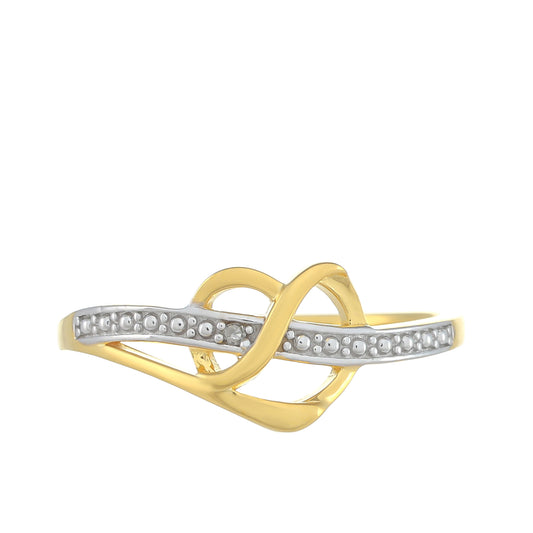 Goldplattierter Silberring mit weißem Diamant