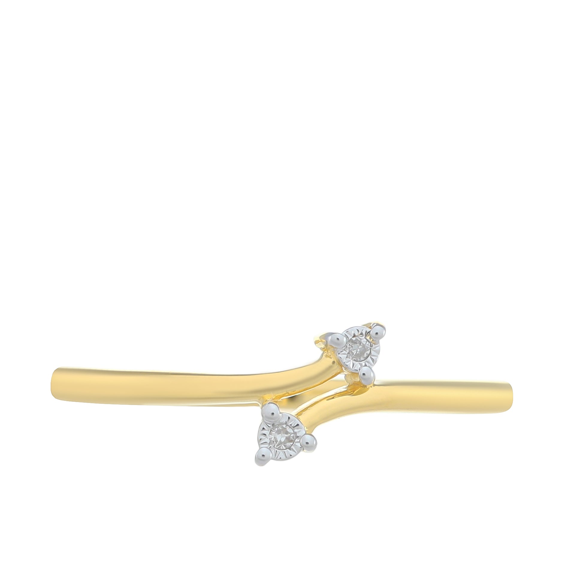 Goldplattierter Silberring mit weißem Diamant 1 