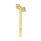 Goldplattierter Silberring mit weißem Diamant