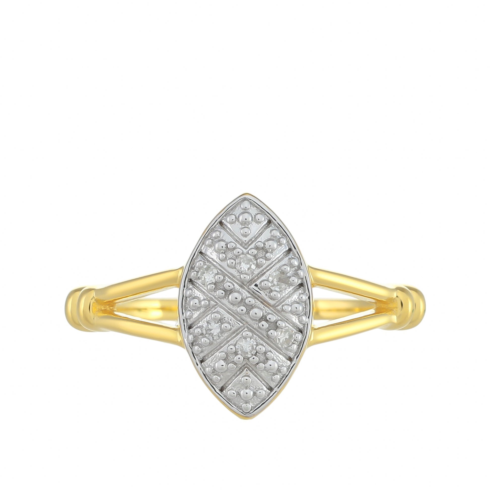 Goldplattierter Silberring mit weißem Diamant 1 