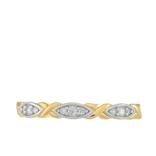 Goldplattierter Silberring mit weißem Diamant