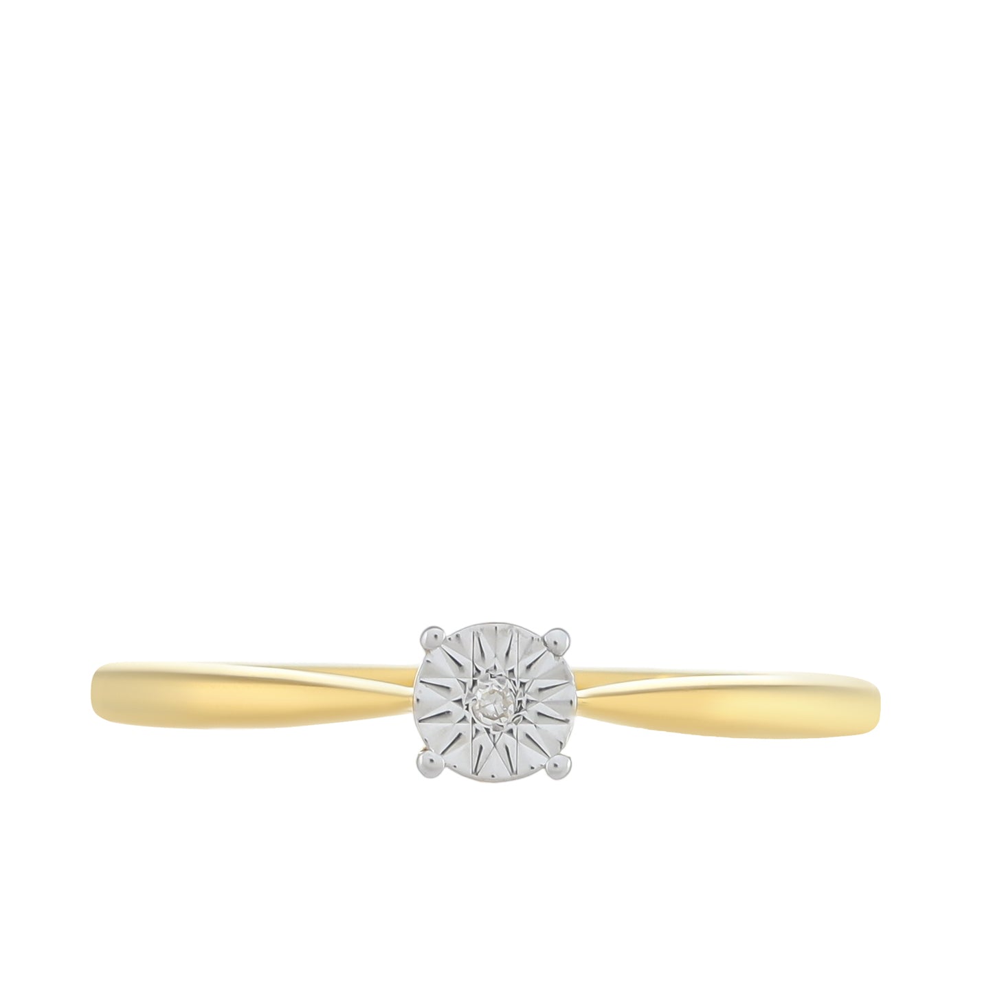 Goldplattierter Silberring mit weißem Diamant