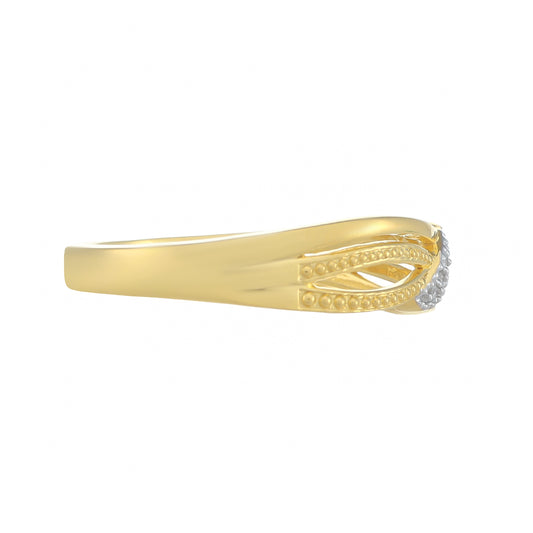 Goldplattierter Silberring mit weißem Diamant