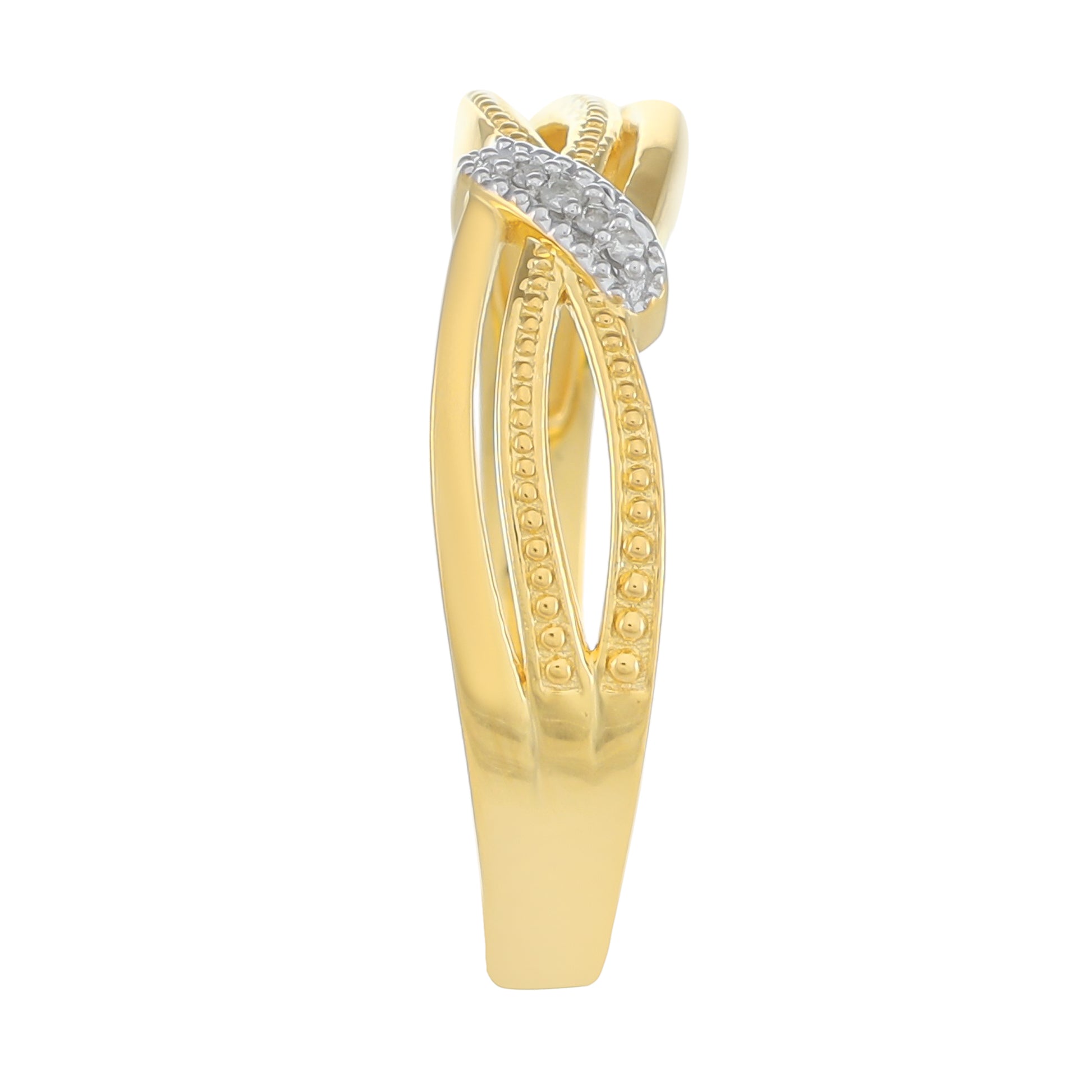 Goldplattierter Silberring mit weißem Diamant 3 