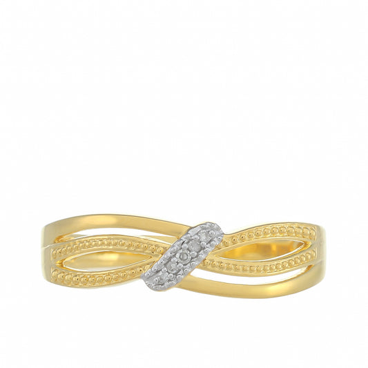 Goldplattierter Silberring mit weißem Diamant