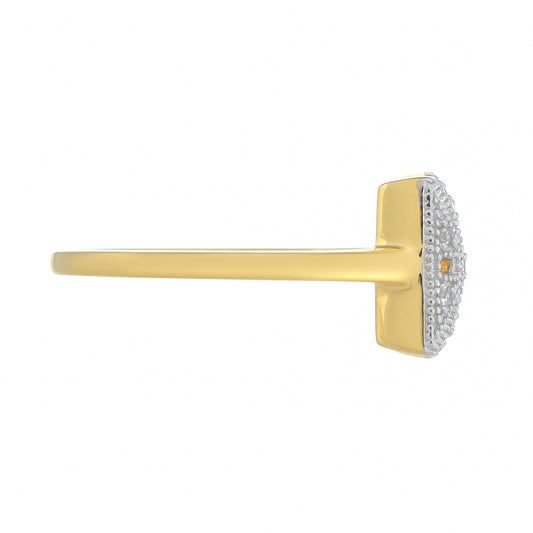 Goldplattierter Silberring mit weißem Diamant
