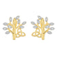 Goldplattierte Silberohrringe mit weißem Diamant