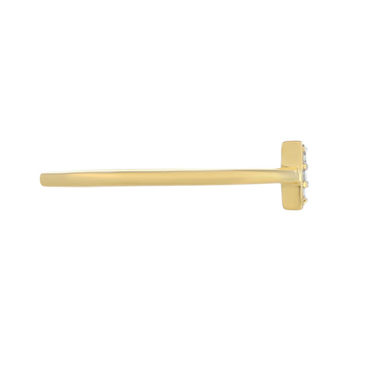 Goldplattierter Silberring mit weißem Diamant