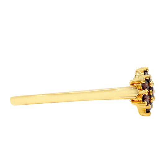 Goldplattierter Silberring mit rotem Diamant