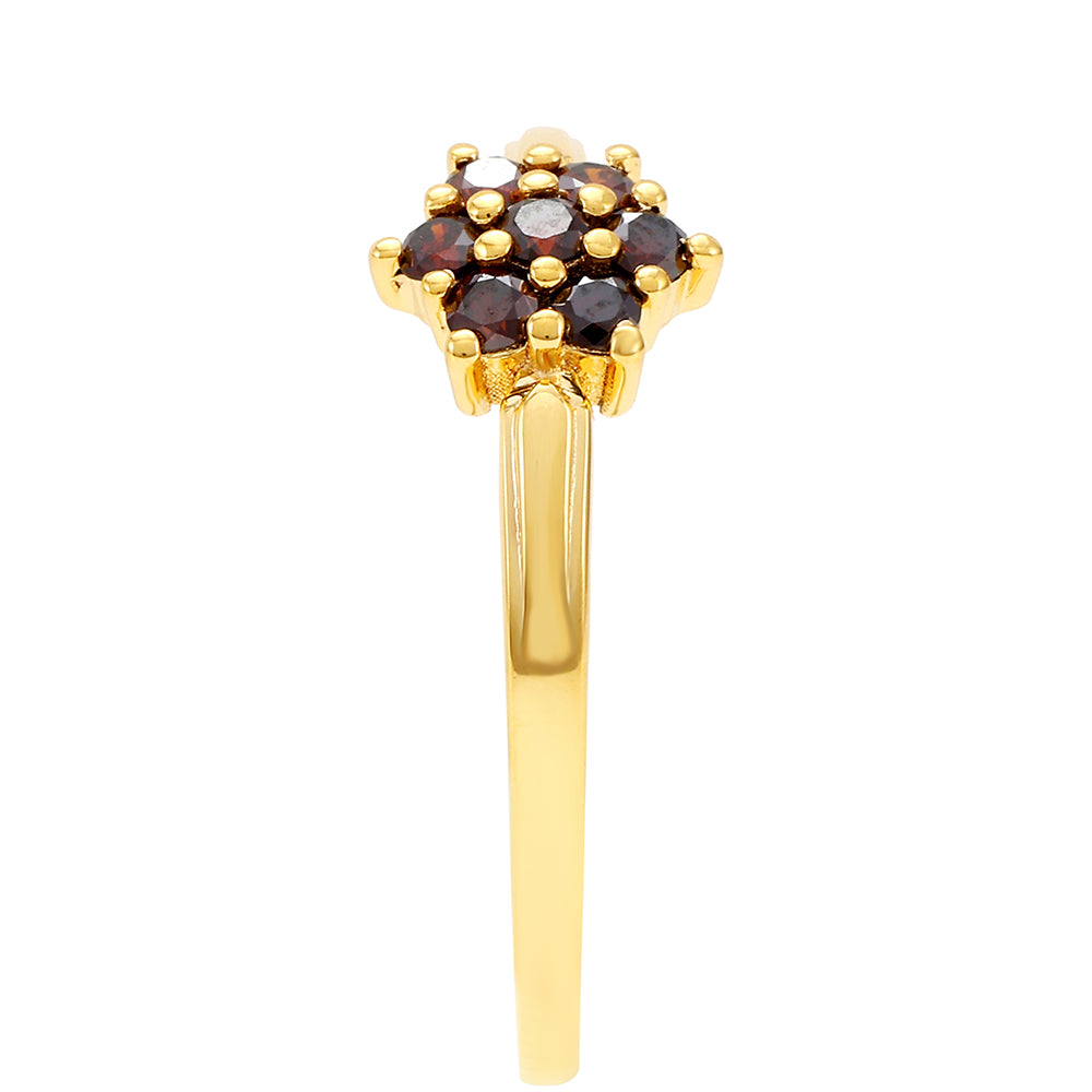 Goldplattierter Silberring mit rotem Diamant