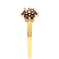Goldplattierter Silberring mit rotem Diamant