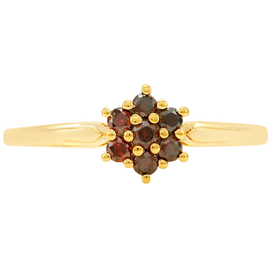 Goldplattierter Silberring mit rotem Diamant