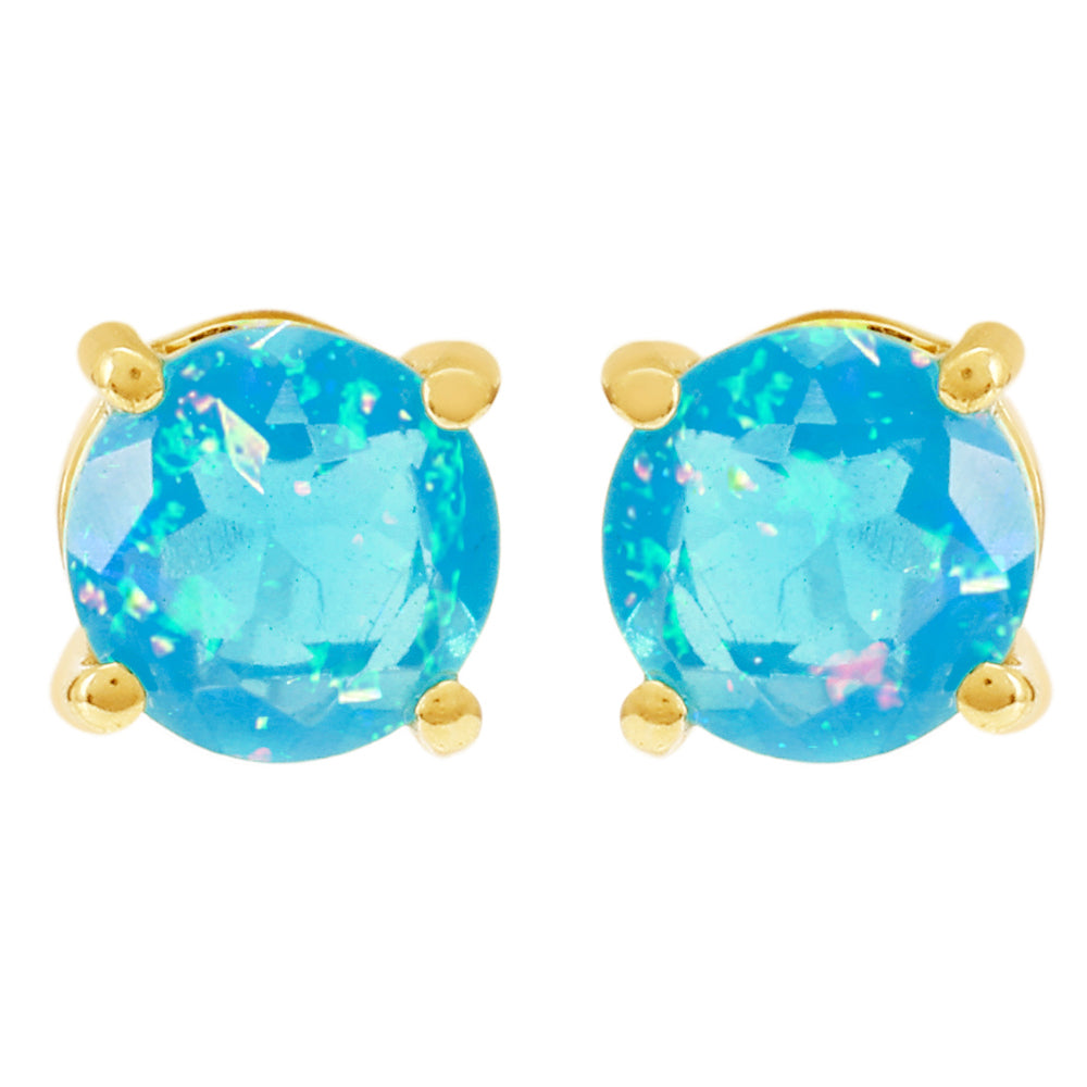 Goldohrringe mit äthiopischem Paraiba-Blauopal 1 