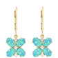 Goldohrringe mit äthiopischem Paraiba-Blauopal und weißem Topas