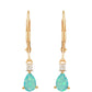 Goldohrringe mit äthiopischem Paraiba-Blauopal und weißem Topas