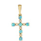 Goldanhänger mit äthiopischem Paraiba-Blauopal und weißem Topas