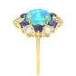 Goldring mit äthiopischem Paraiba-Blauopal und blauem Saphir
