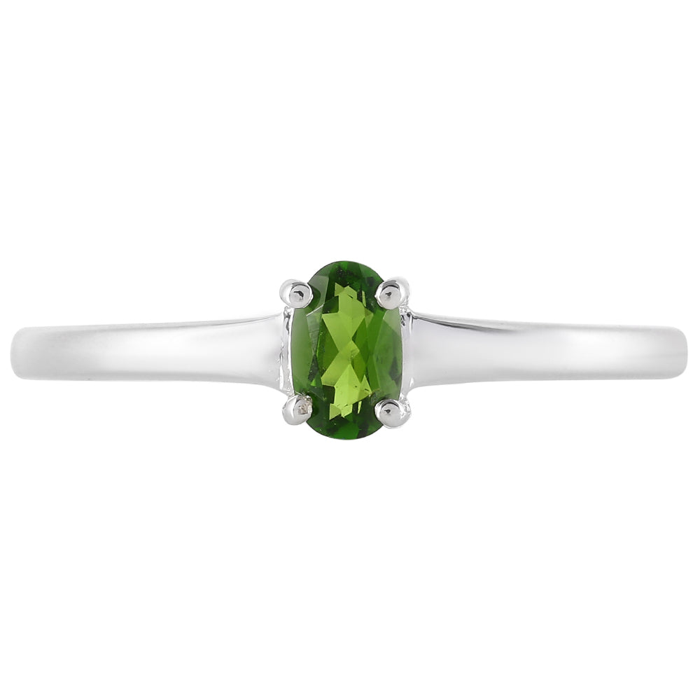 Silberring mit Chromdiopsid