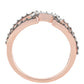 Rosevergoldeter Silberring mit Champagner-Diamant und weißem Diamant