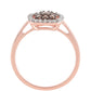 Rosevergoldeter Silberring mit Champagner-Diamant