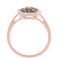 Rosevergoldeter Silberring mit Champagner-Diamant