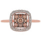 Rosevergoldeter Silberring mit Champagner-Diamant