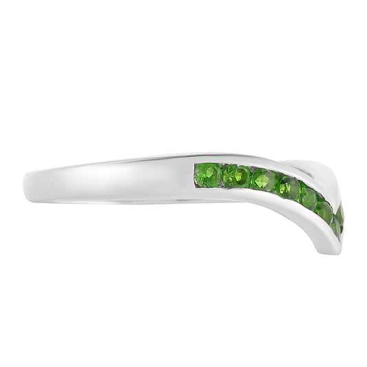 Silberring mit Chromdiopsid