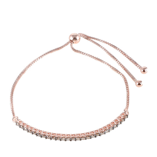 Rosevergoldetes Silberarmband mit Champagner-Diamant