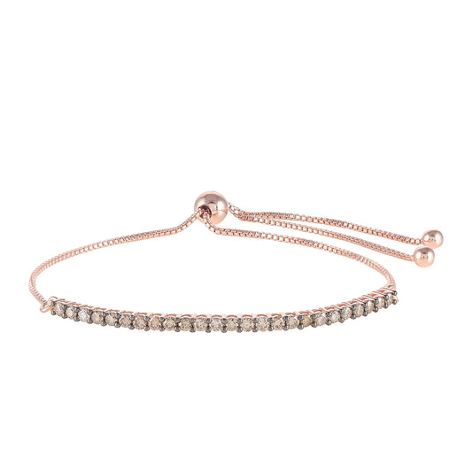 Rosevergoldetes Silberarmband mit Champagner-Diamant