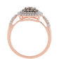 Rosevergoldeter Silberring mit Champagner-Diamant