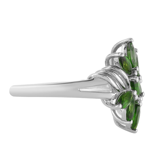 Silberring mit Chromdiopsid