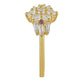 Goldplattierter Silberring mit Regenbogenmondstein und brasilianischem Amethyst