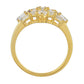 Goldplattierter Silberring mit Regenbogenmondstein und brasilianischem Amethyst