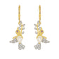 Goldplattierte Silberohrringe mit Regenbogenmondstein und brasilianischem Amethyst