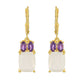 Goldplattierte Silberohrringe mit Regenbogenmondstein und brasilianischem Amethyst