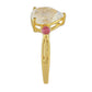 Goldplattierter Silberring mit Regenbogenmondstein und Thai Rubin