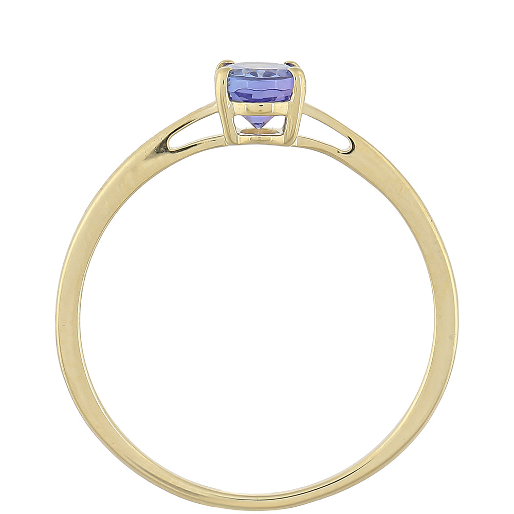 Goldring mit Tansanit - Klasse AAA 4 