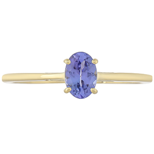 Goldring mit Tansanit - Klasse AAA