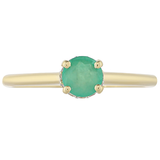 Goldring mit brasilianischem Smaragd und weißem Topas