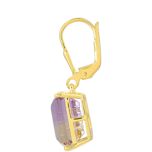 Goldplattierte Silberohrringe mit Ametrin