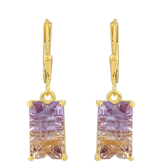 Goldplattierte Silberohrringe mit Ametrin