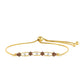 Goldplattiertes Silberarmband mit rotem Diamant und weißem Diamant