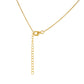 Goldplattierte Silberhalskette mit rotem Diamant und weißem Diamant
