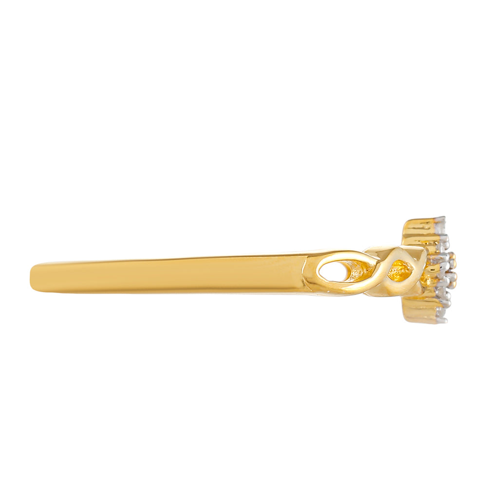 Goldplattierter Silberring mit rotem Diamant und weißem Diamant 2 