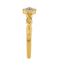 Goldplattierter Silberring mit rotem Diamant und weißem Diamant